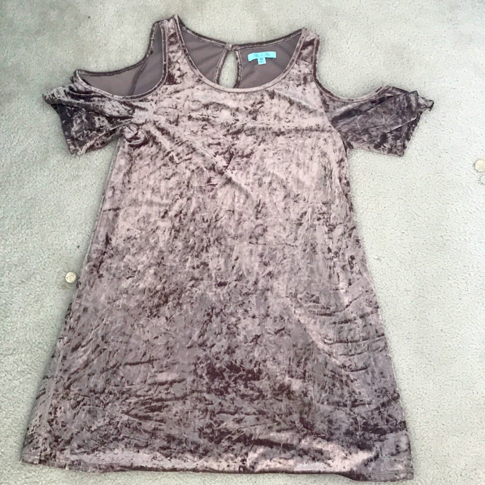 Pink velvet dress